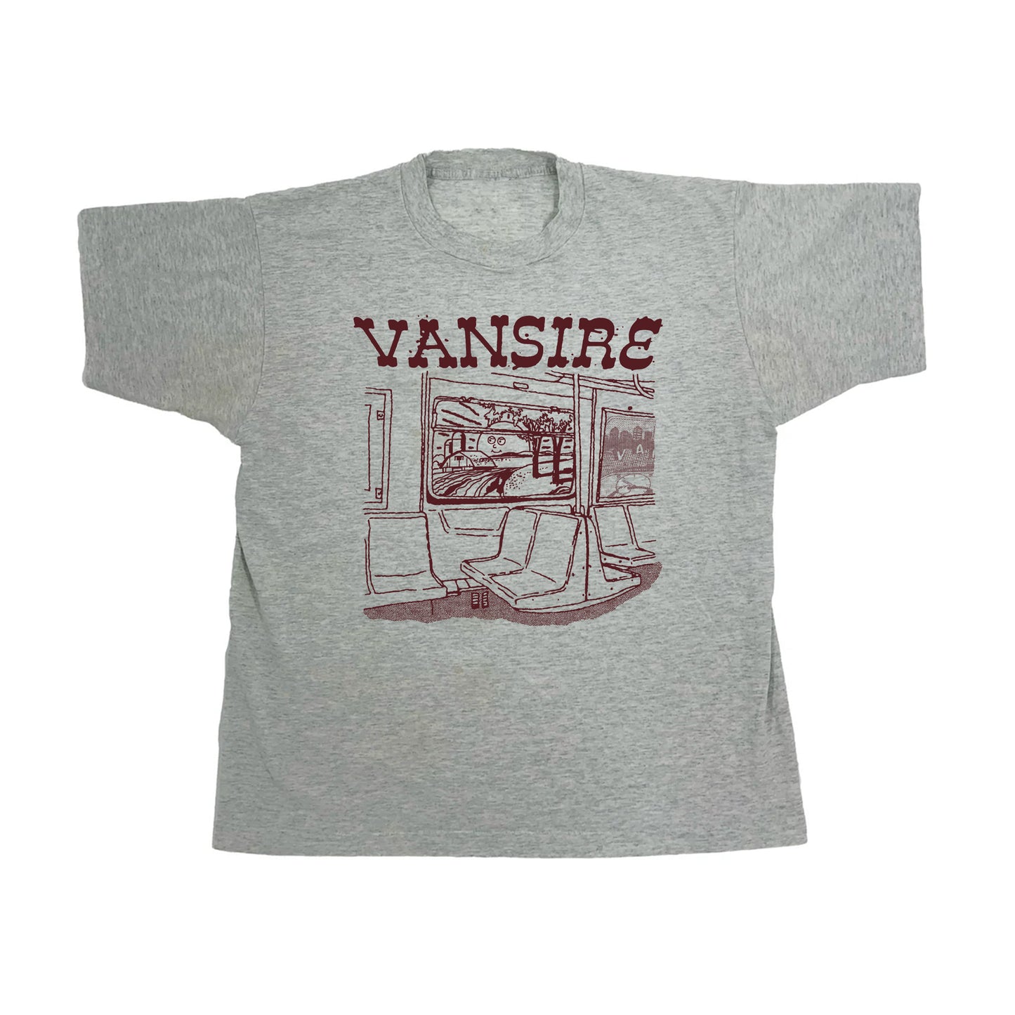 Subway Tee (Light Steel/Maroon)
